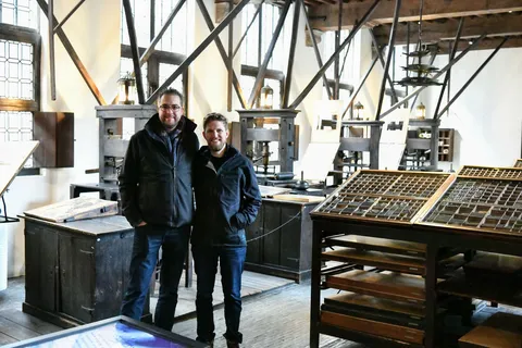 Dries Buytaert et Matt Mullenweg au musée Plantin-Moretus en 2019 Ⓒ Dries Buytaert